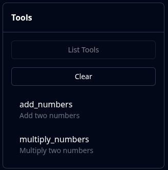 MCP Inspector showing multiple tools